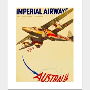 Imperial Airways : Travel from England to Australia Advertising Print Posters and Art